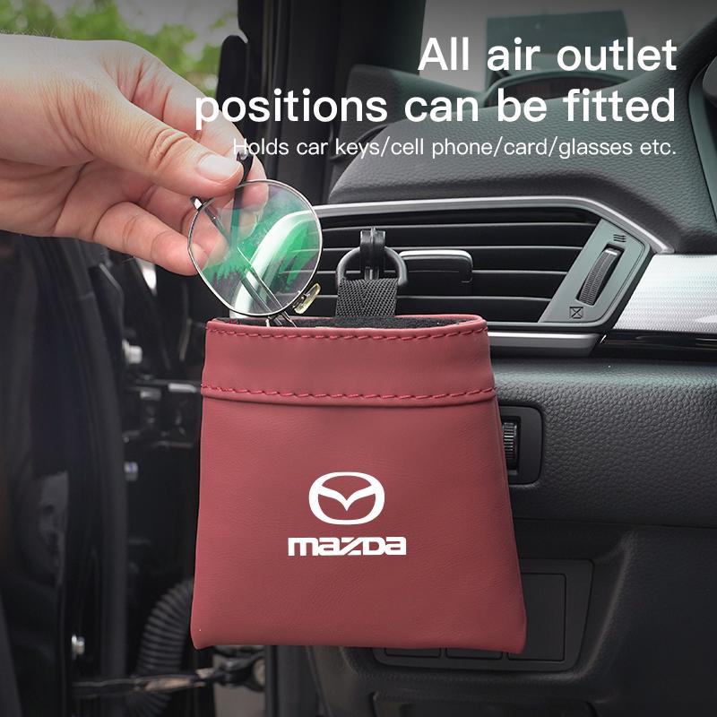 Car Leather Storage Bag Glasses Phone Key Organizer Box For Mazda 2 6 3 CX5 CX80 CX70 CX90 MX30 CX60 CX50 CX30 BT50 e-TPV CX3