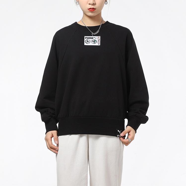 PUMA Sweatshirts Women's Black Crew Neck Moderate Regular 531292-01