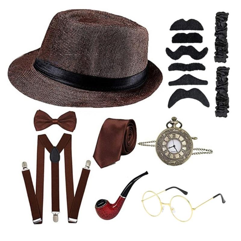 1920s Fashion Roleplay Theme Party Costume Accessories Outfit Male Photo Supply
