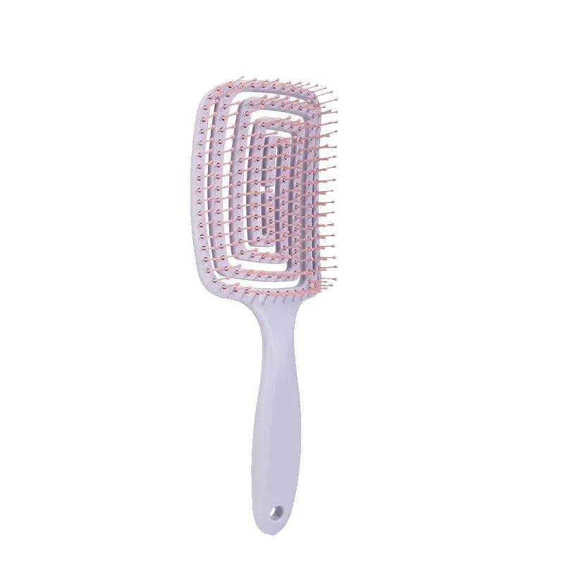 2-in-1 Professional Scalp Massage Comb Hair Styling Brush Square Hollow Design for Quick Blow Drying Scalp Care and Healthy Hair