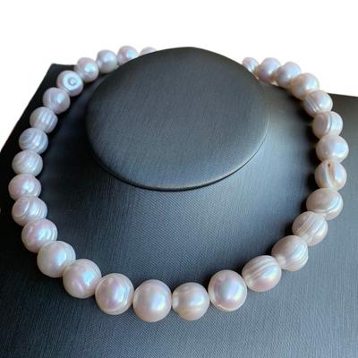 11-12-13-15mm große Perlenkette 100 % natürliche Süßwasserperle Schmuck 925 Sterling Silber für Frauen Mode Geschenk
