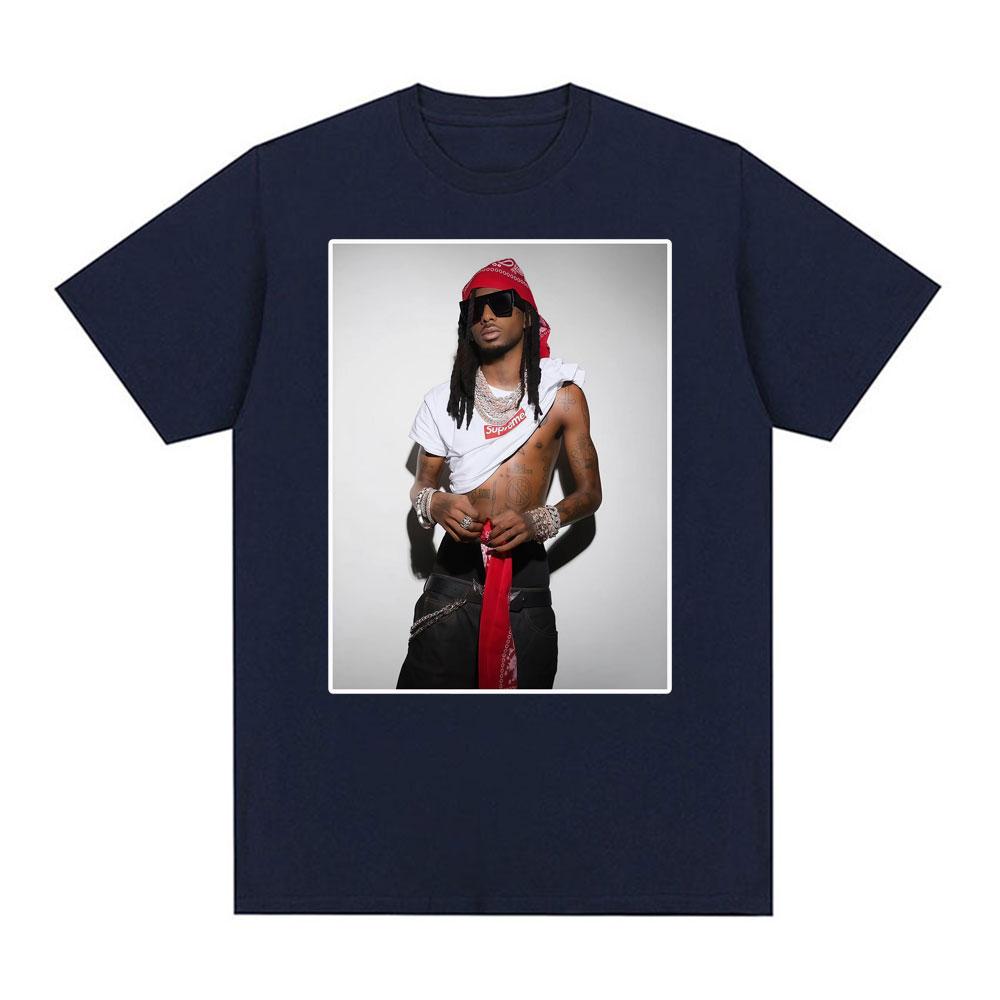 Playboi Carti Inspirerad Streetwear T-shirt Vintage Stil Rap Estetik T-shirt Män Kvinnor Hip Hop 100% Bomull Oversized T-shirt