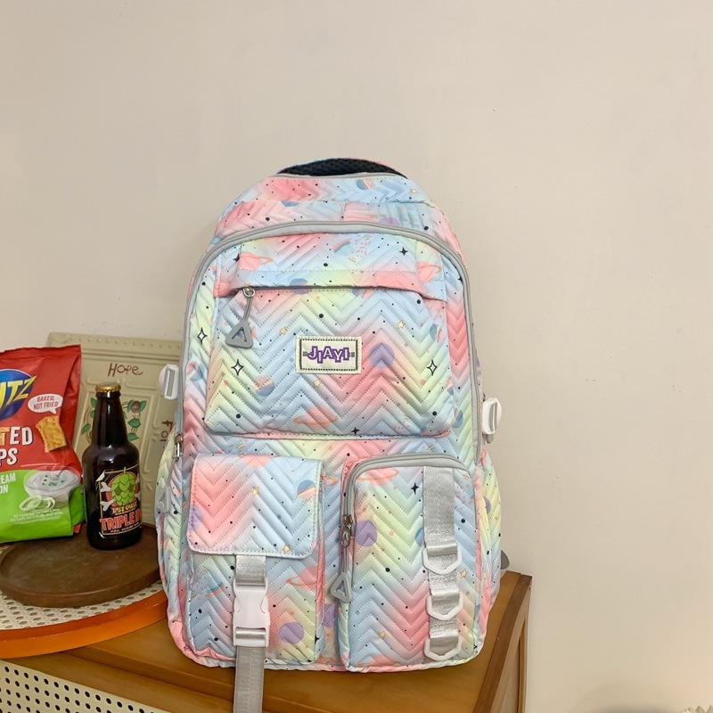 Cartoon Print Backpack Middle School Student Schoolbag Large Capacity Backpack