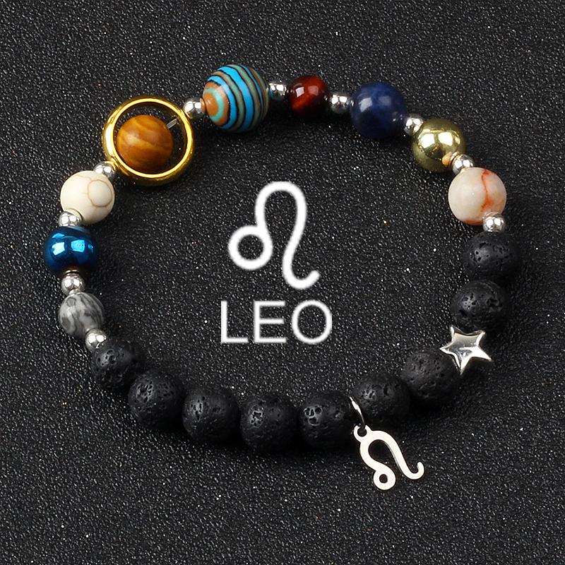 Solar System Galaxy Planets Bracelets for Women Women Zodiac Virgo Cancer Leo Libra 12 Constellation Charm Bracelet Jewelry Gift