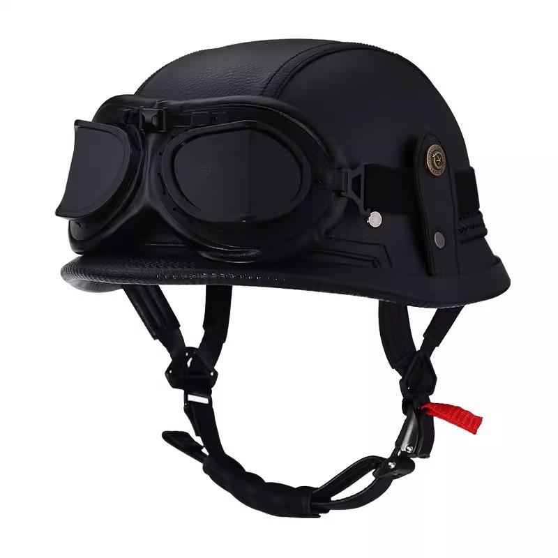 VGV Vintage Half Helmet Motorcycle Helmets Summer Cool Protective Glasses Man Women Boy Girl Light Cute Sunburn Protection