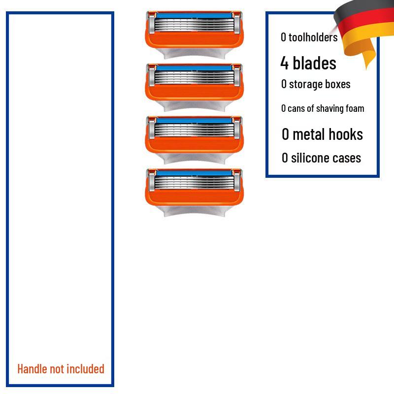 Мужская ручная бритва Gillette: Оранжевая, Моющаяся, Прочная, Пятилезвийная бритва для универсального удаления волос. Default