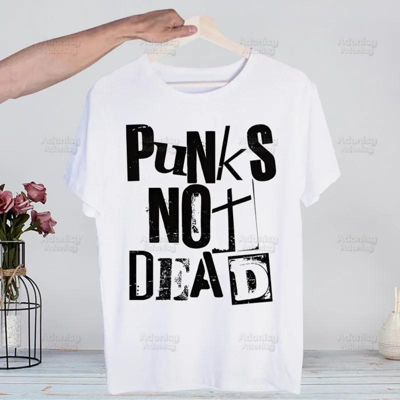 Punks Not Dead Rock T Shirts Print O-Neck Short Sleeve Regular Mens Heigh Quality Men Hip-Hop T Shirt