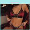 Elegantes Sexy Baby-Buchstaben-Print BH- und Höschen-Dessous-Set mit zarten Spitzenverzierungen