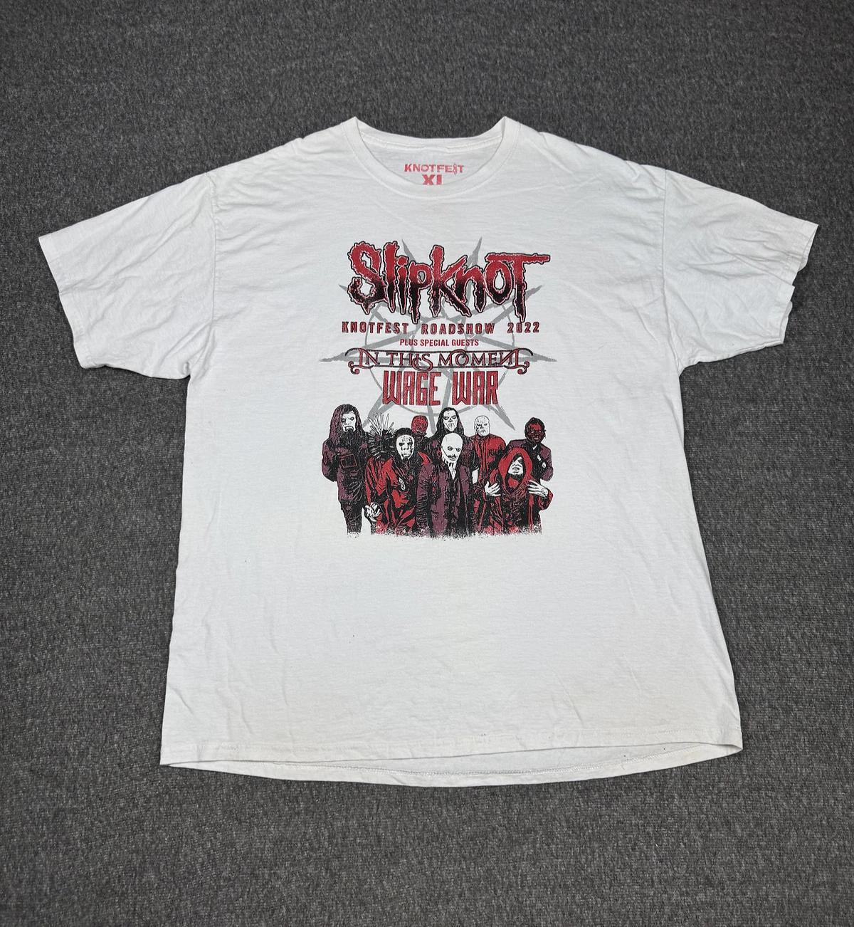 Slipknot 2022 Knotfest Тур Футболка Мужская Размер XL Белый/Красный Группа Музыка S