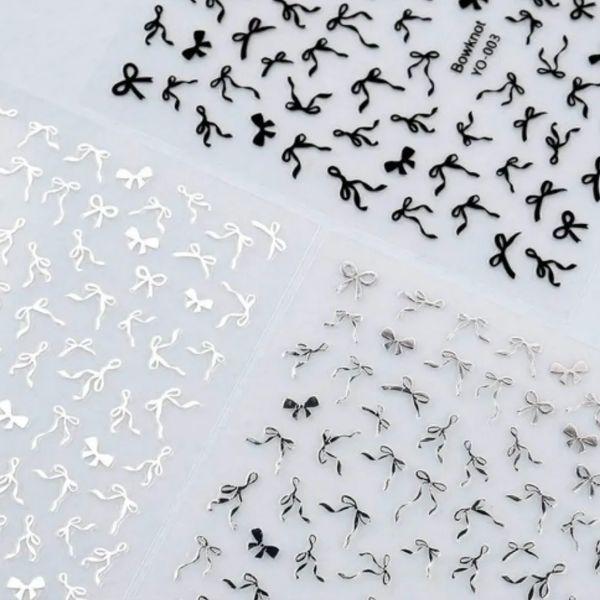 

NailStore Ribbon Nail Sticker 135 – Ballerina Wedding Gel Nail Design 1 Sheet WHITE