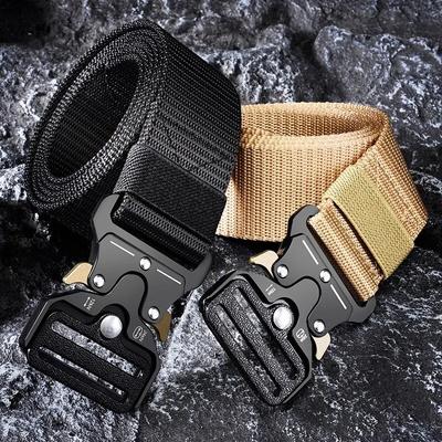 Men Belt Outdoor Hunting Tactical Belt Multi-Function Buckle Nylon Belt High Quality Marine Corps Canvas Belt Plastic Buckle