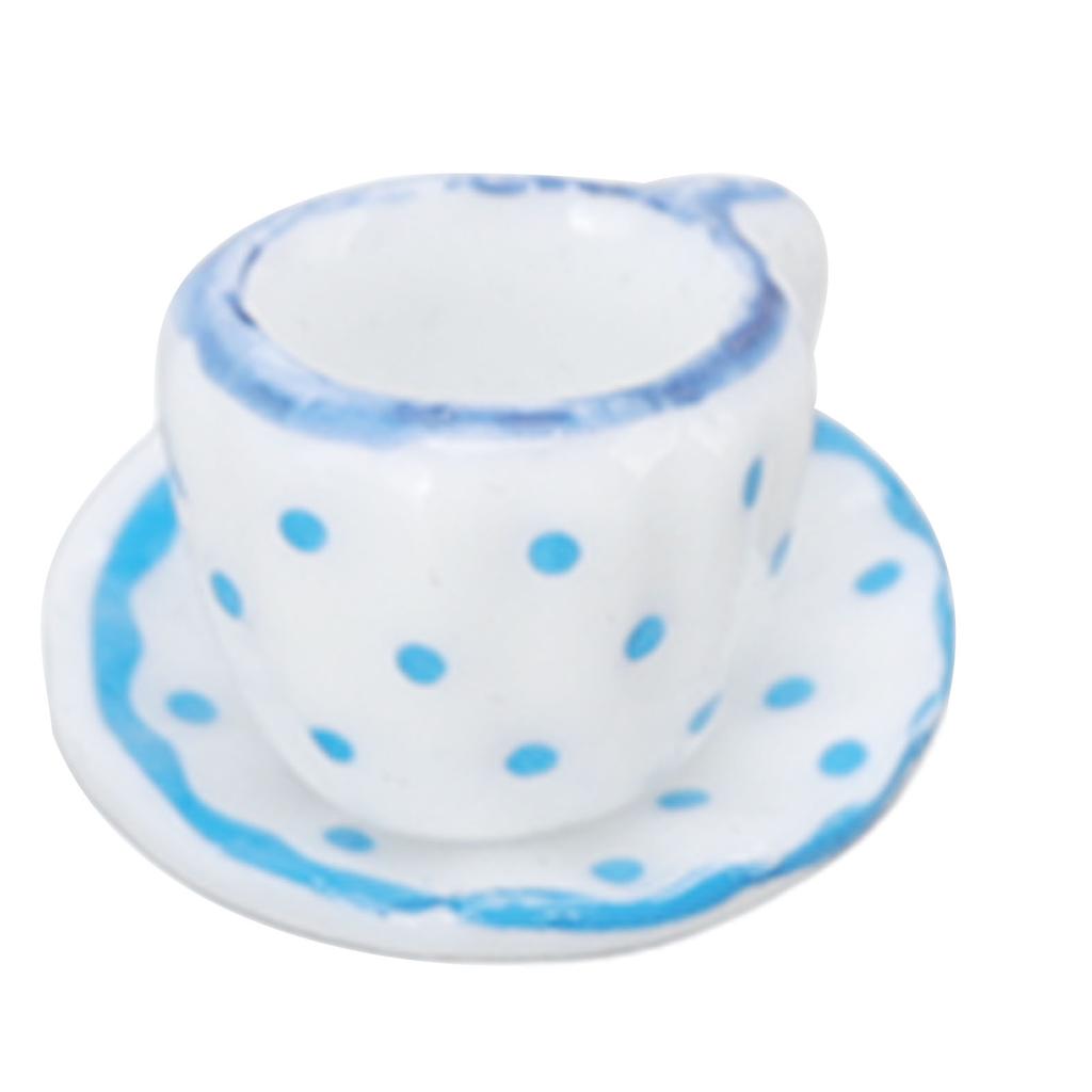 15 Pcs Dollhouse Tea Set Mini Simulation Ceramic Tea Cups Set Doll House Accessories Miniature Model Props Type D