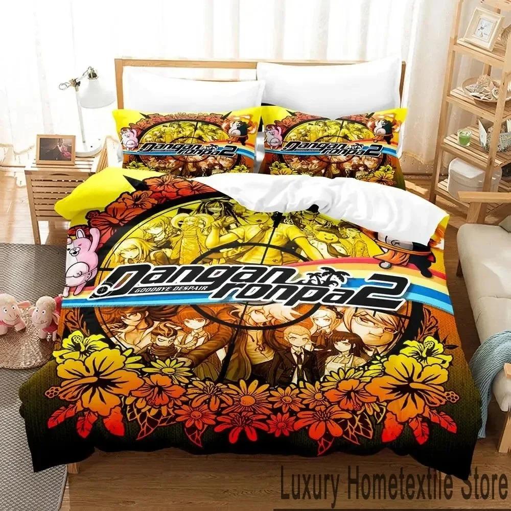 3D Print Anime Danganronpa Bedding Set Boys Girls Twin Queen King Size Duvet Cover Pillowcase Bed Boys Adult Home Textileextile