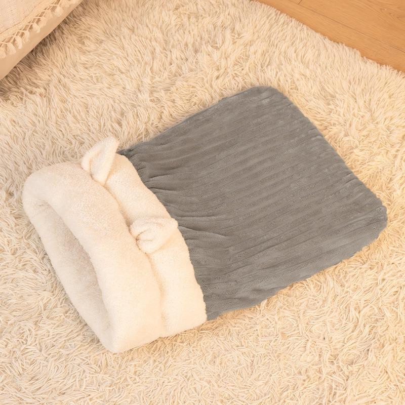 Warm Enclosed Cat Sleeping Bag Cave Cozy Kitten Nest For All Seasons