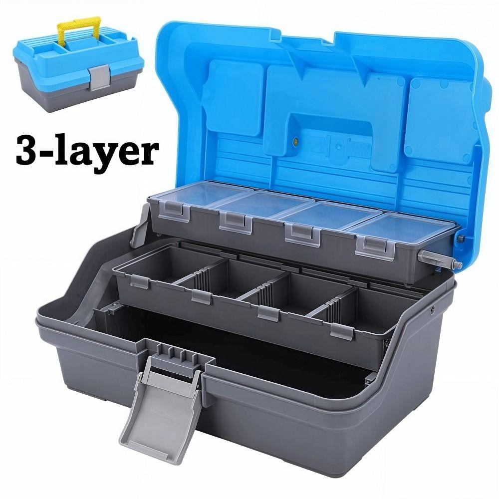 3 Layers Fishing Accessories Box Portable Hardware Storage Box  For Fishing Gear Storage
