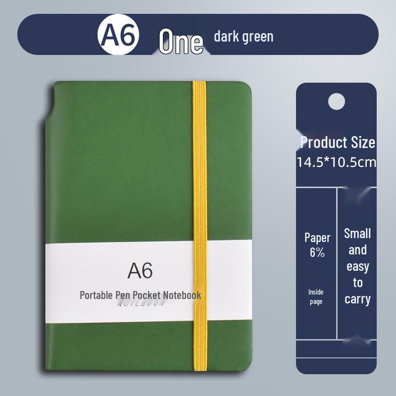 A7 Mini Notebook: Compact A6 with Colored Band - Portable Student Memo Pocket Planner