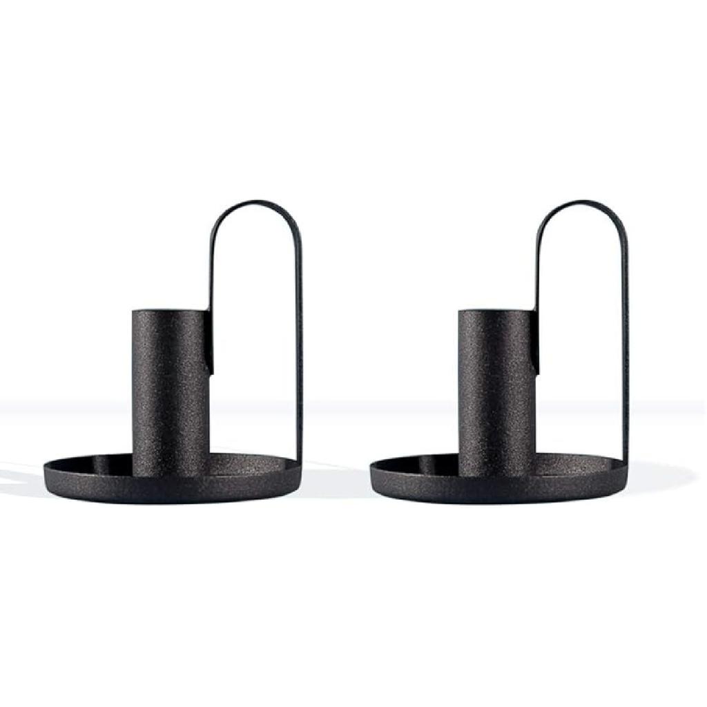 Taper Candle Holders, Candlestick Set of 2, Anti Rust Retro Iron Vintage Candelabra Stand Candlelight Dinner Party Kitchen Home Decoration