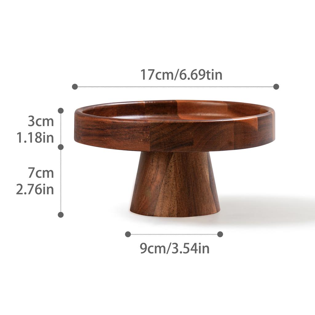 Wooden High Footed Cake Tray Fruit Plate Salad Bowl Dessert Plates Cake Stand Display Rack Dim Sum Dish Pastry Plate Snack Tray