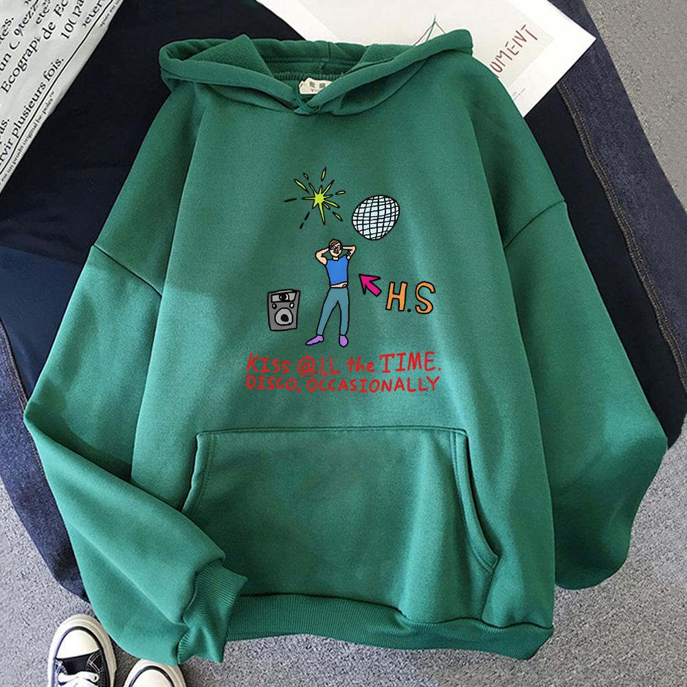 Küss Mich Immer Disco Gelegentlich Klassisch Klassisch KAPUZE HarryStyle 2026 Winter HoheQualität Sweatshirt Harajuku Bequem