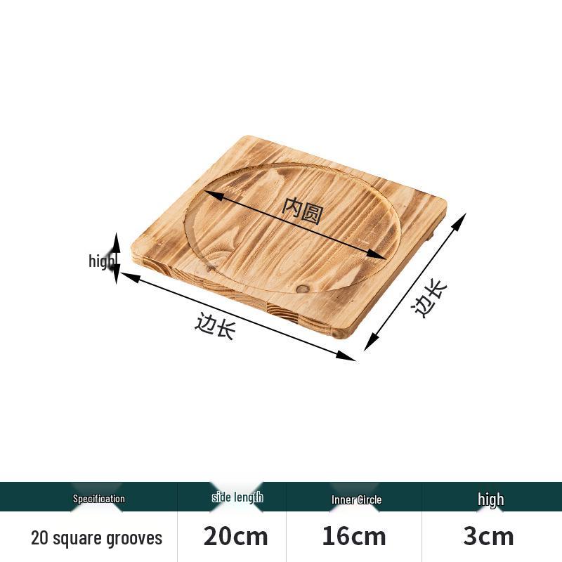 Heat-Resistant Wood Mat for Clay Pots and Stone Bowls – Anti-Scald, High-Temperature Insulation for Teppanyaki and Casserole Dishes