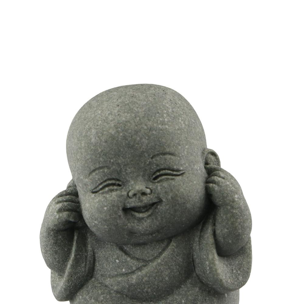 Sandstone Little Monk Figurine Cute Desktop Cculpture Dolls Buddha Statue  Fireplace