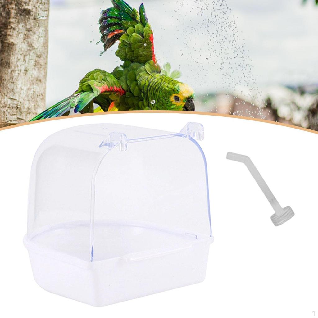 Bird Bath Box Cage Accessory Versatile Parrot Bowl Hanging Bathtub for Canary Budgie