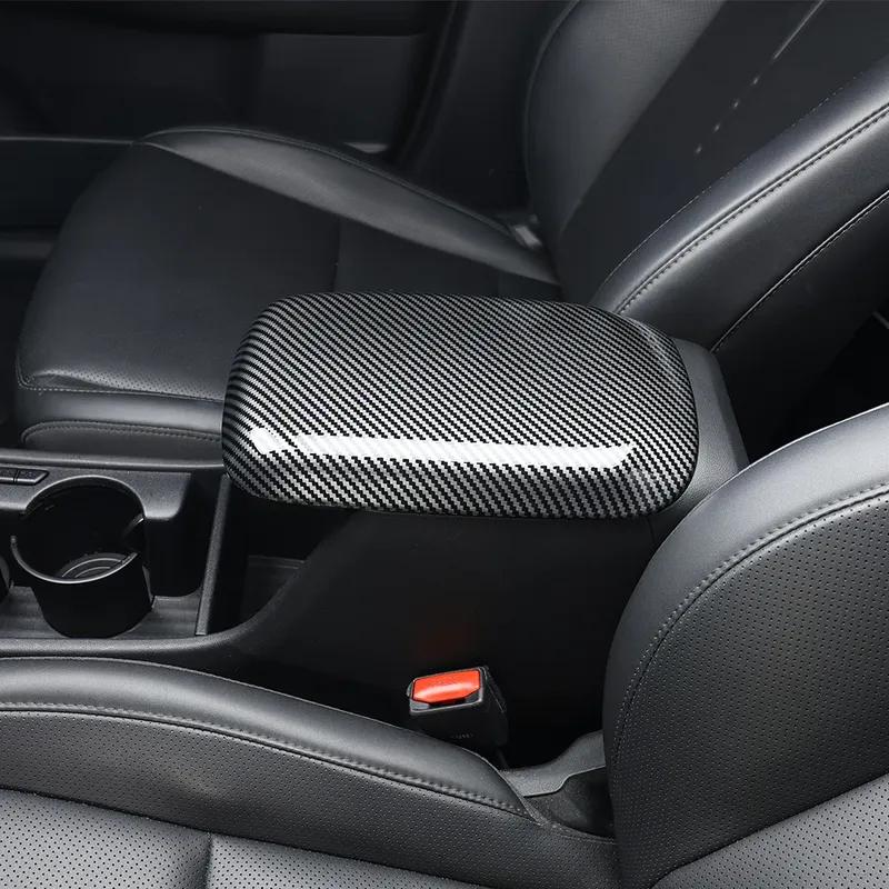 For Hyundai Kona SX2 2024 2025 2026 Carbon Fiber ABS Car Armrest Cushion Cover Console Armrest Box Pad Cover Accessories LHD/RHD