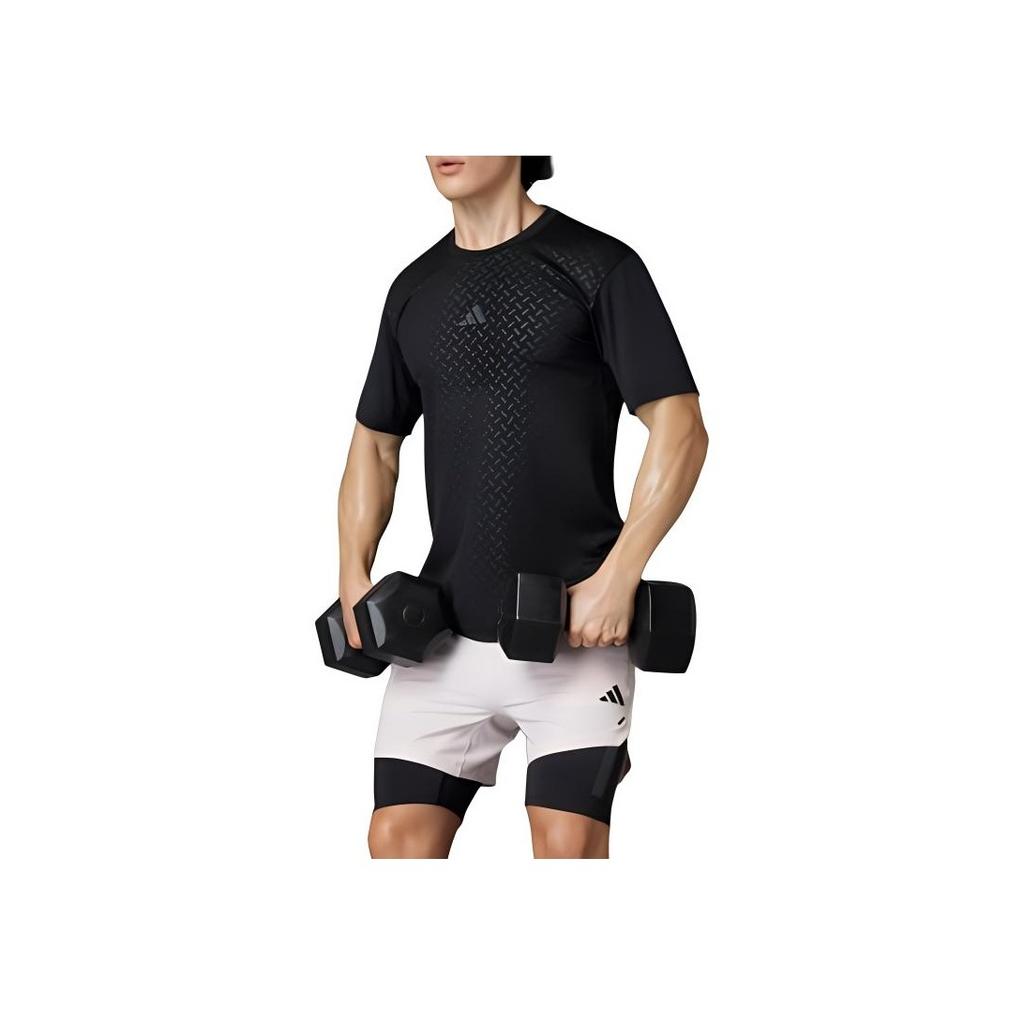 Adidas Power Workout T-Shirt Men Tops Black Charcoal IN5622