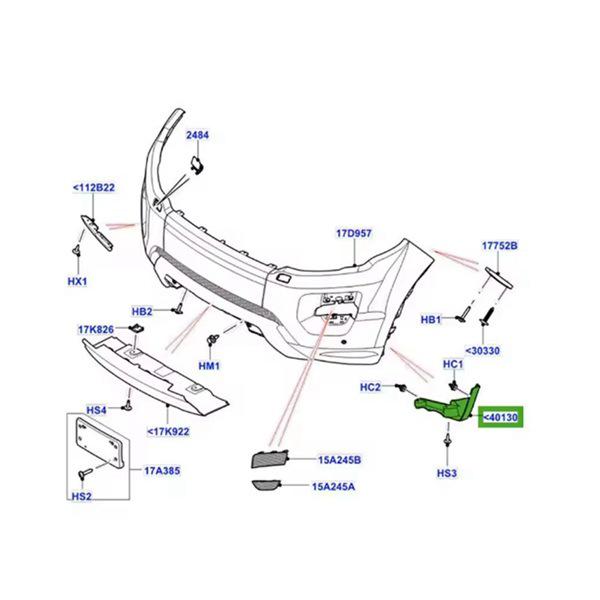 LR028550 LR028551 Front Bumper Trim Strips for 12-15 Land Rover Range Rover Evoque (1 Pair)