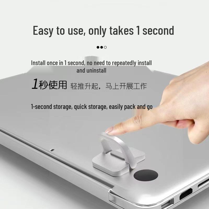 Portable Metal Laptop Stand: Mini Folding Riser & Cooling Bracket Support