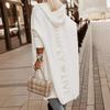 Cross-Border Wool Hooded Cardigan: Loose, Long, Knitted Sweater with Letter Design