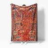 Detailed Ethnic Persian Style Rug Blanket With Floral And Geometric Pattern Decorative Throw Blanket For Sofa Bed Living Room