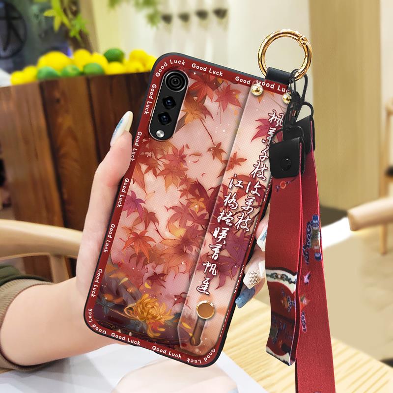 Waterproof Chinese Style Phone Case For LG Velvet 4G/5G Wrist Strap Wristband Anti-knock Anti-dust Ring Phone Holder