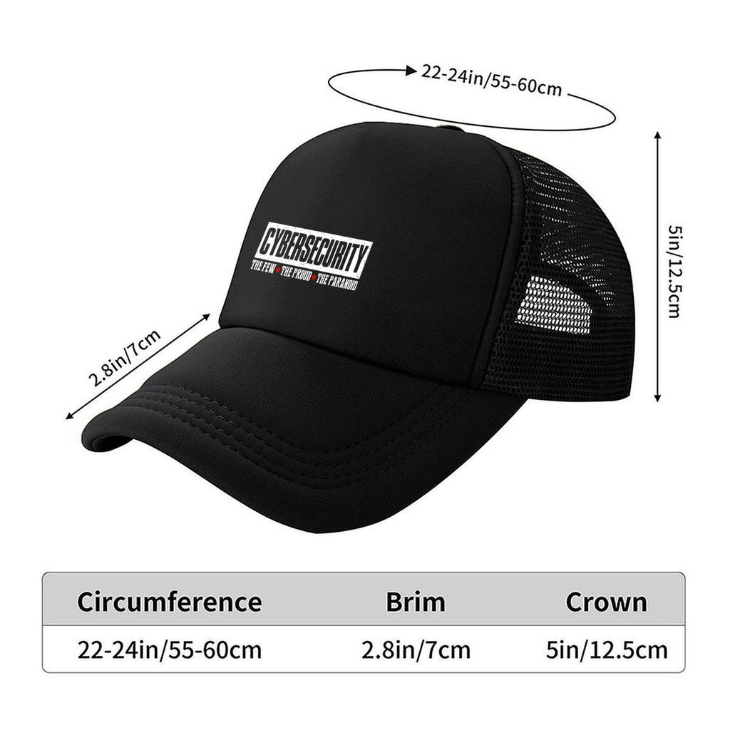 Cybersecurity Tech - Themed, Bold - Text Paranoia Art Design Mesh Baseball Cap