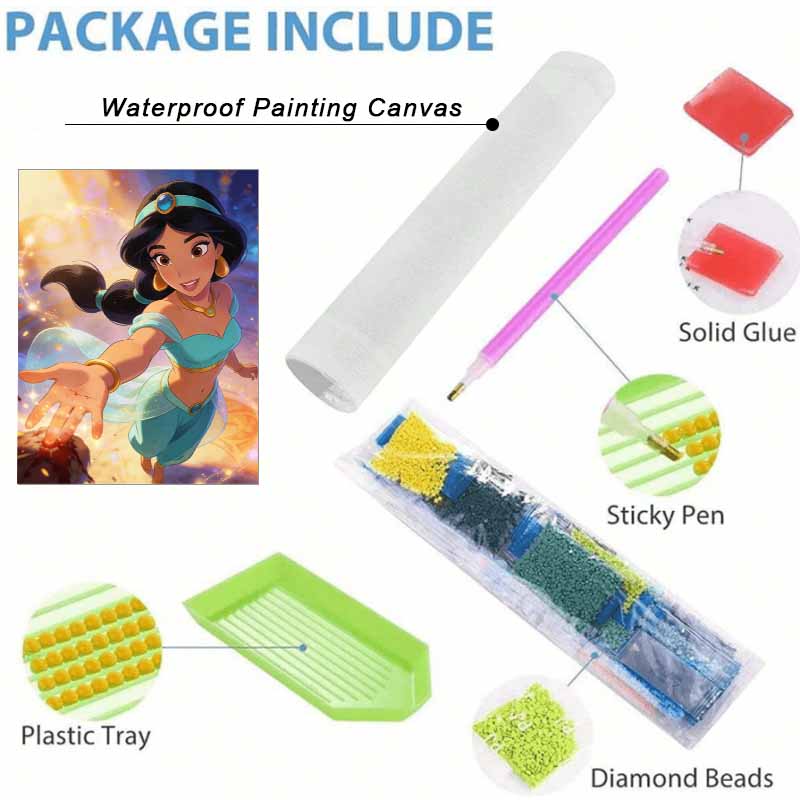 Disney Princess Jasmine Diamond Paint Painting Art Kit Handmade DIY5D Home Decor Gift