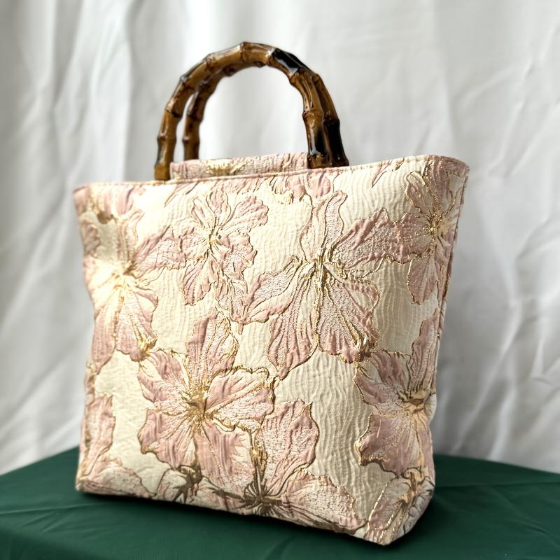 1pcs Canvas Tote Bag Double-Side Embroidery & Handmade Large Capacity Commuter Work Bag Durable Canvas Lightweight Spacious