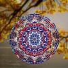 2D Spinning Metal Wind Chime Colorful Hanging Decor for Garden Window Yard Outdoor Decoration Rotating Mandala Art Wind Spinner