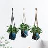 Geantă Netă pentru Ghiveci de Flori Suspendat de 35 Inch Suport pentru Plantator Împletit Manual Stil Nordic Coș de Perete din Frânghie de Cânepă pentru Ghiveci de Flori Plantă Verde Horticolă