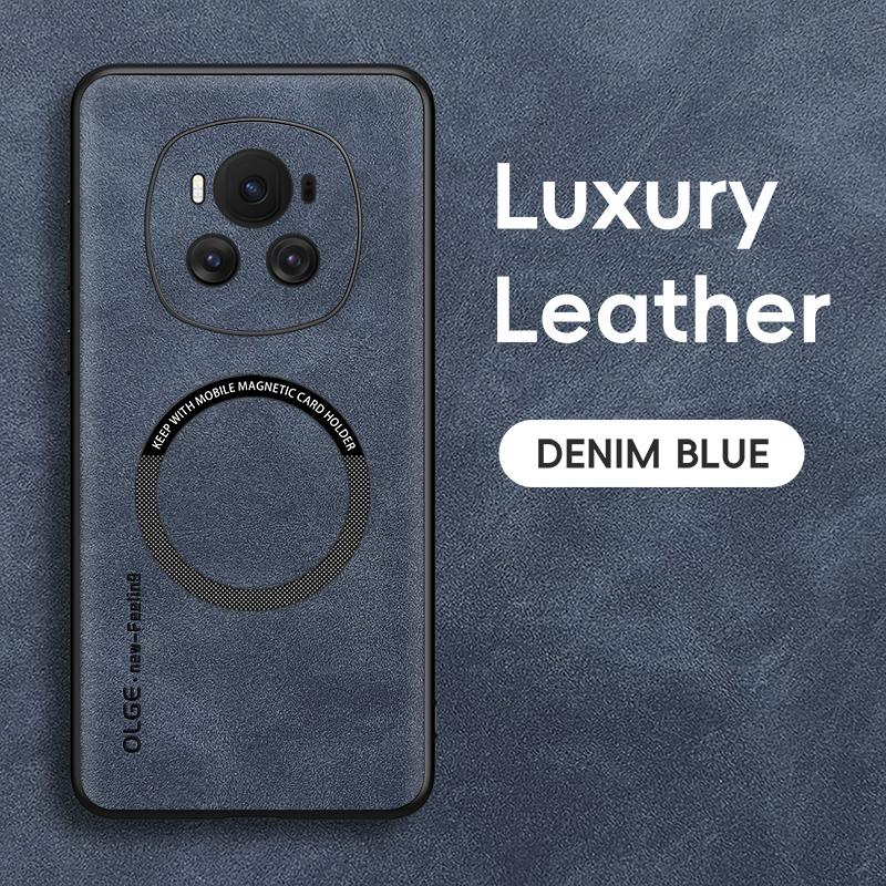 

Для Honor Magic 7 7 Pro 6 6 Pro Чехол для телефона из овчины с магнитным TPU мягким краем против падения и отпечатков пальцев For Magic 6 Pro синий