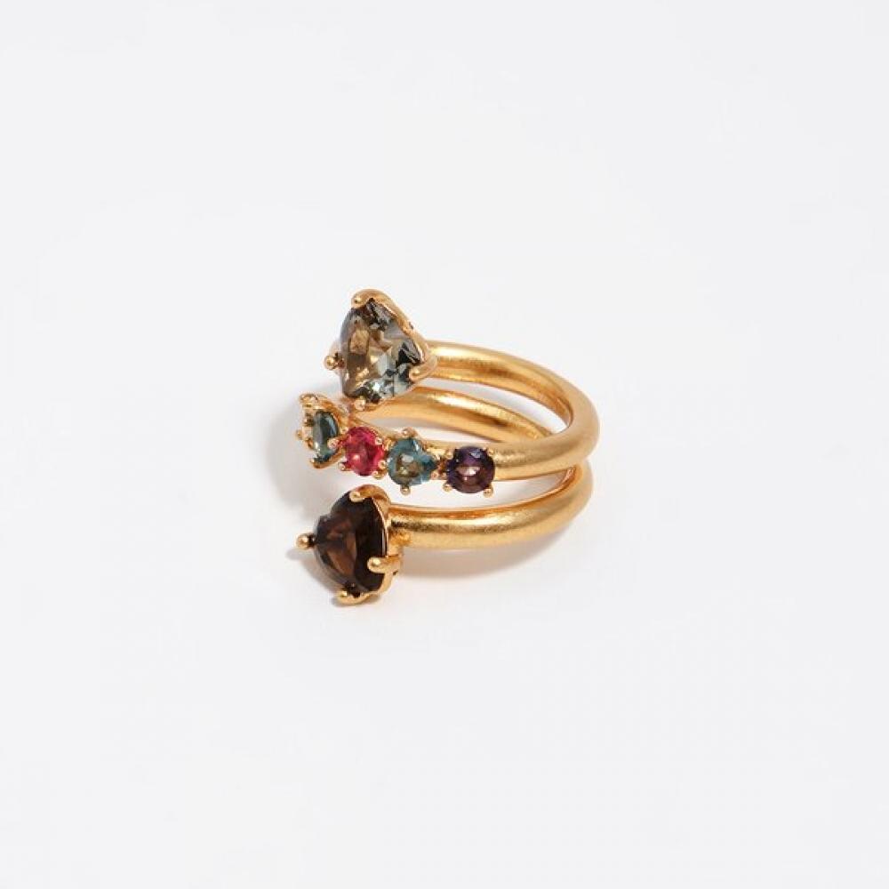 

Bimba Y Lola Brushed Gold Heart Spiral crYstal Ring B265air004god Gold/16