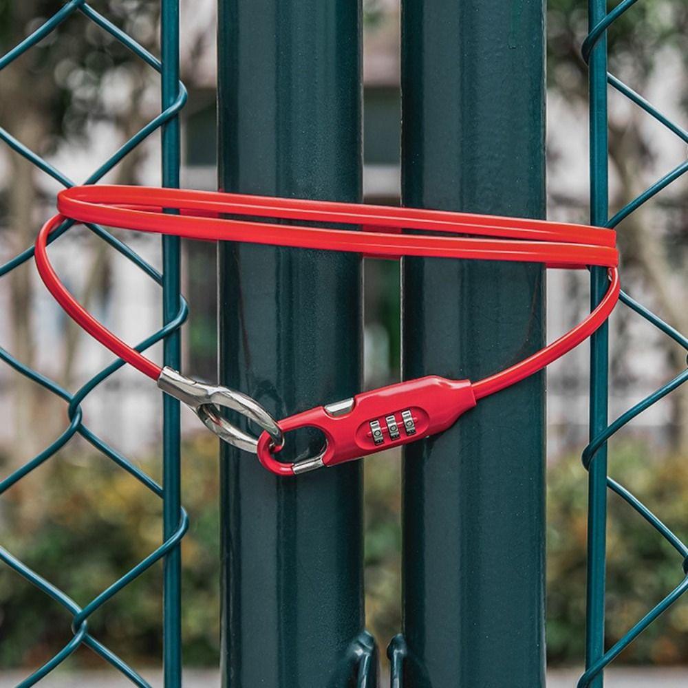 3-digits Combination Bicycle Password Lock 150cm Length Zinc Alloy Combination Bike Lock Steel Cable High Strength