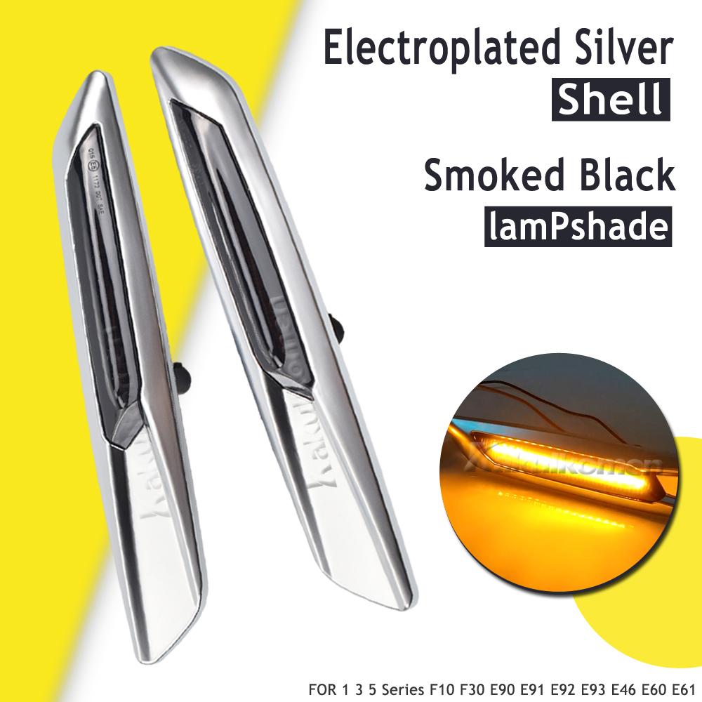 2pc Dynamic Amber 12V LED Side Marker Lights Turn Signal Lamp For BMW 1 3 5 Series F30 E90 E91 E92 E93 E46 E60 E61 BMW F10 Style