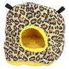 Warm Birdhouse Round Shape Soft Plush Save Space Easy Clean Safety Parrots HouseLeopard Print