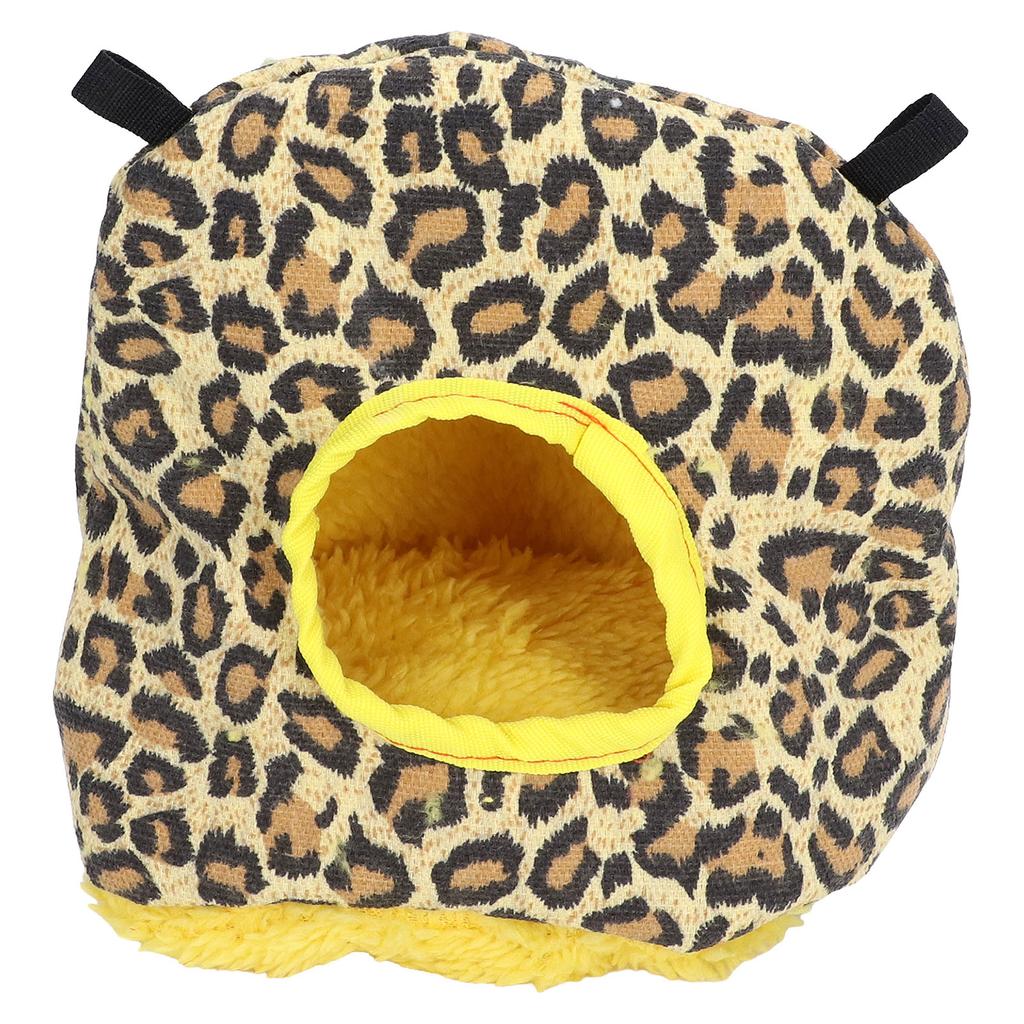 Warmes Vogelhaus Runde Form Weicher Plüsch Platzsparend Leicht zu Reinigen Sicherheit Papageienhaus Leopardenmuster