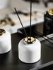 Natural Marble Perfume and Aroma Bottle Square Marble Bathroom Essential Oil Storage Bottle Fragrance Diffuser for Room Bedroom