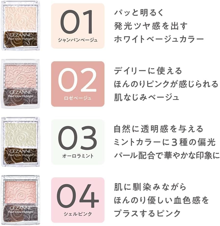 Pearl Glow Highlighter 01 Champagne Beige Glanz Dimension Highlighter Enthält Perlen zur Aufhellung von matter Haut (Einzelartikel, 2,4g) Nass-Look &