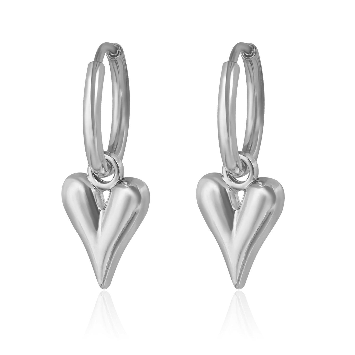 INS style light luxury love earrings ear buckles earrings symmetrical versatile design earrings