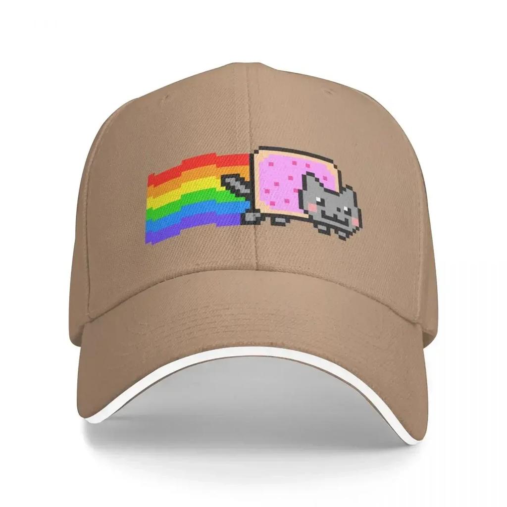 Rainbow cat meme Baseball Cap Sports Cap funny hat Hip Hop dad hat WoUnisexs 2024 Unisexs