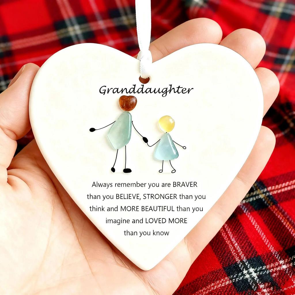 Cross-Border Friendship Sea Glass Heart Ornament
