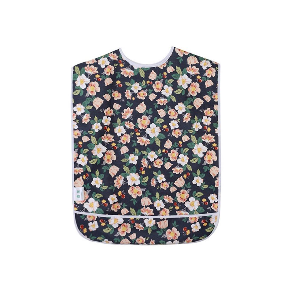 Washable Mealtime Bib Oil Proof Elderly Bib Feeding Bibs Dining Apron Mealtime Dining 17.72x29.53in Black